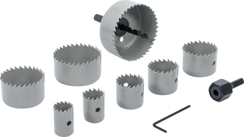 Conjunto de serras de copo | Ø 19 - 64 mm | Profundidade 24 mm | 11 peças