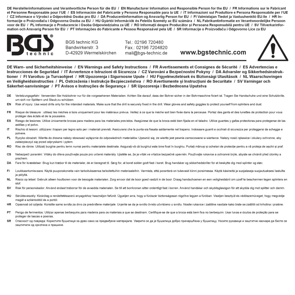 Conjunto de coroas e brocas de fresa para madeira | 4 - 12 mm | 6 peças