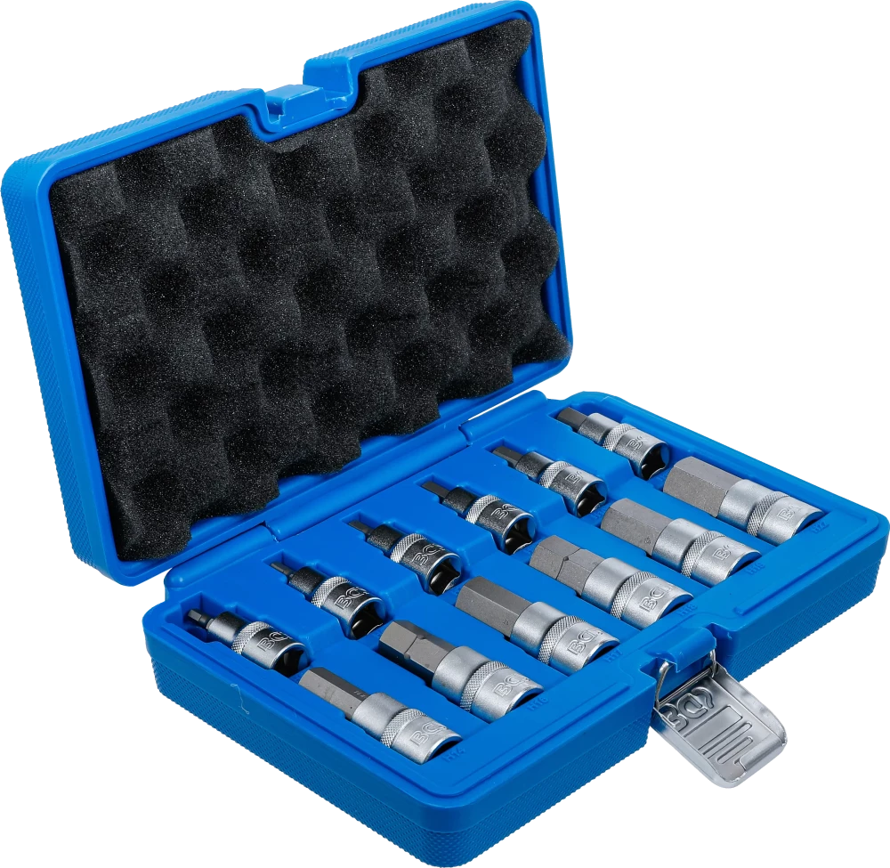 Conjunto de Encaixes para Pontas | Sextavado Interno | 1/2" | 12 peças