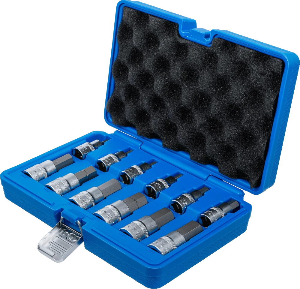 Conjunto de Encaixes para Pontas | Sextavado Interno | 1/2" | 12 peças