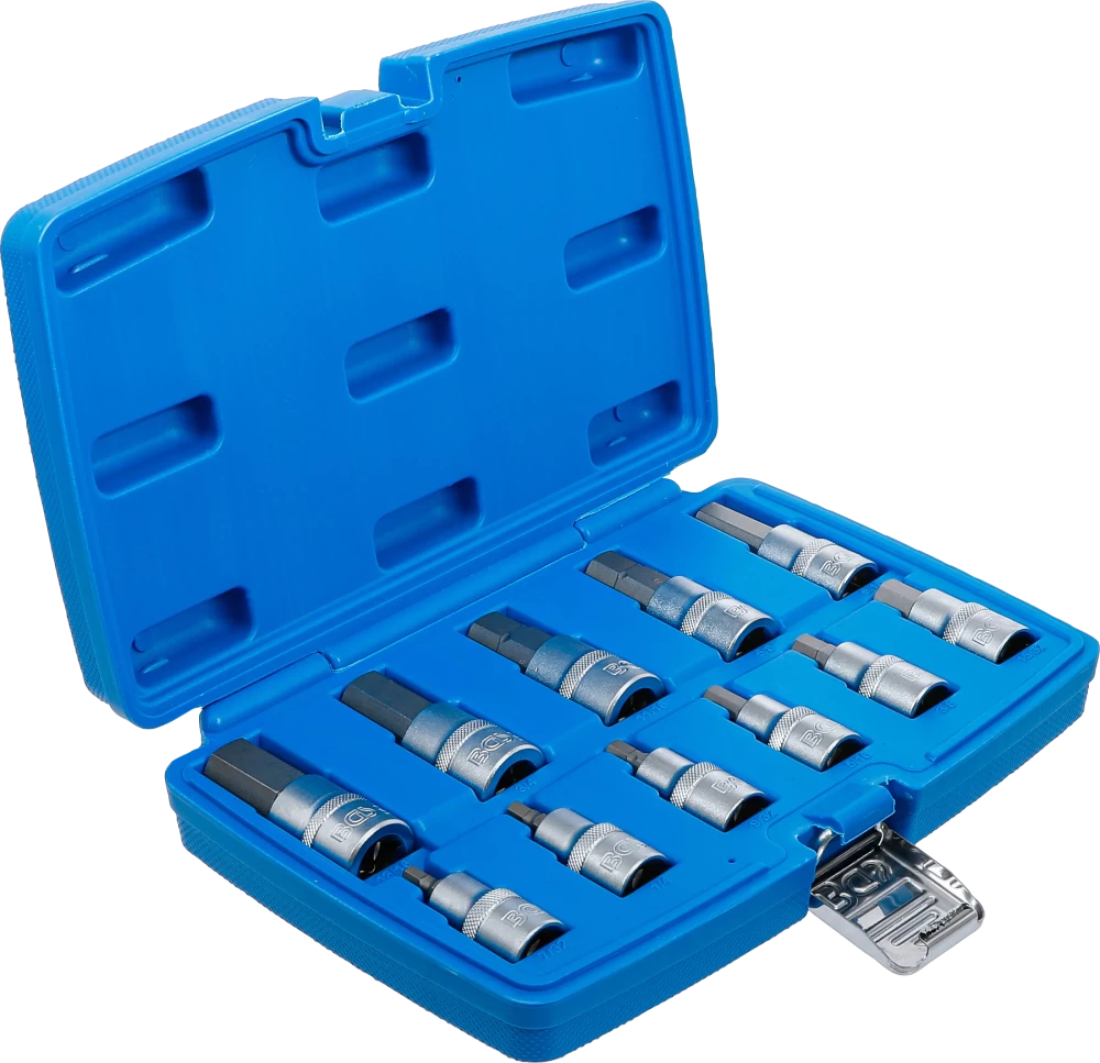 Conjunto de Encaixes para Pontas | Sextavado Interno em Polegadas | 1/2" | 11 peças