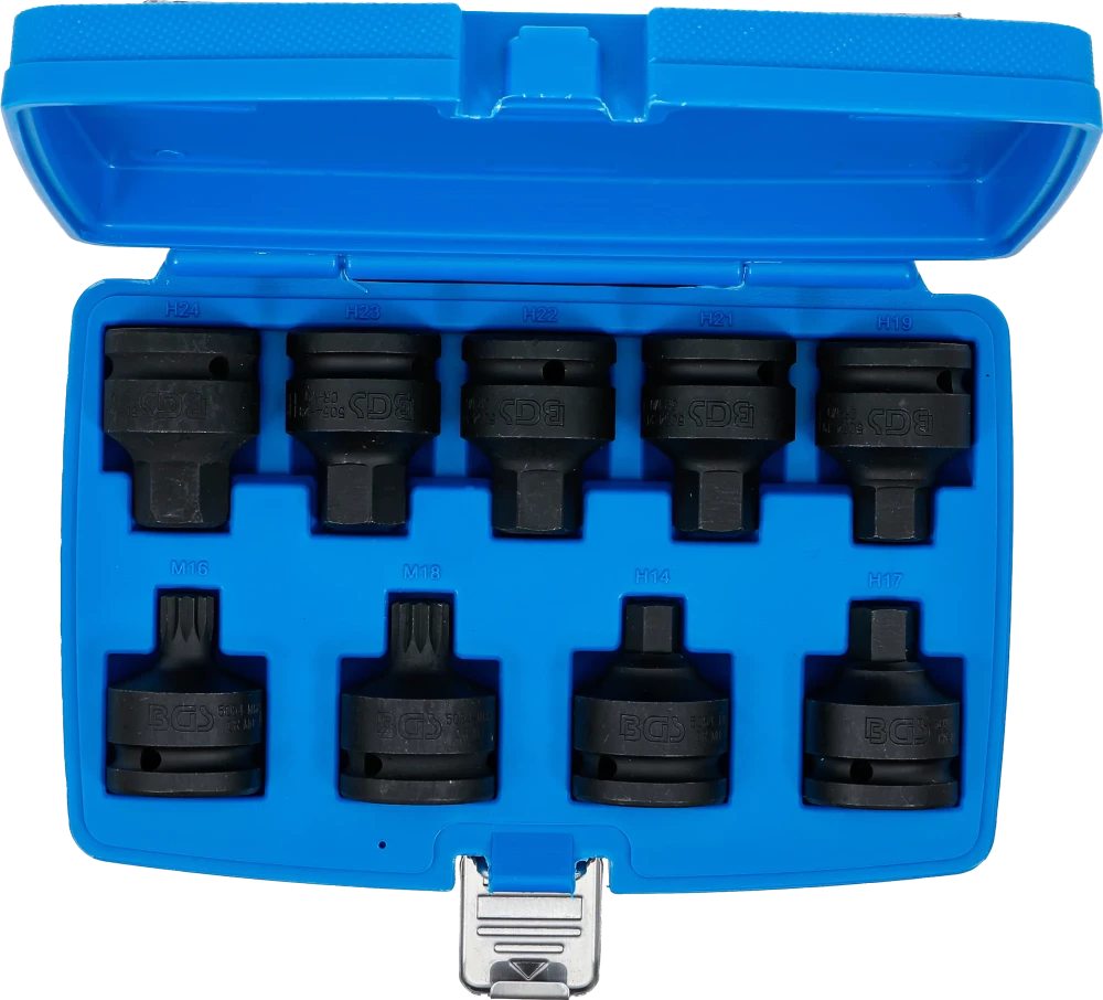 Conjunto de Encaixes de Impacto | Sextavado Interno, XZN | 3/4" | 9 peças