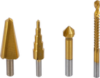 Conjunto de brocas múltiplas | HSS-G | de nitrato de titânio | 4 peças