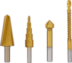 Conjunto de brocas múltiplas | HSS-G | de nitrato de titânio | 4 peças