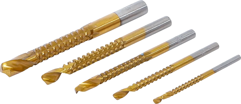 Conjunto de brocas de fresa de HSS | de nitrato de titânio | 3 - 8 mm | 5 peças