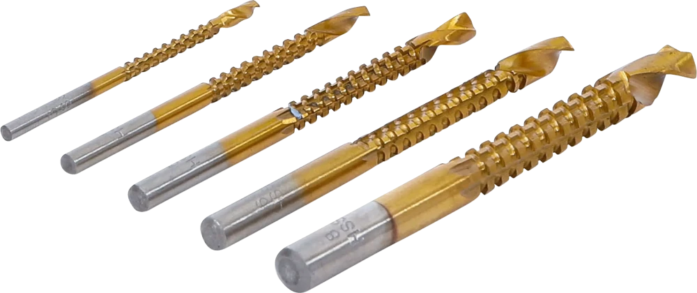 Conjunto de brocas de fresa de HSS | de nitrato de titânio | 3 - 8 mm | 5 peças