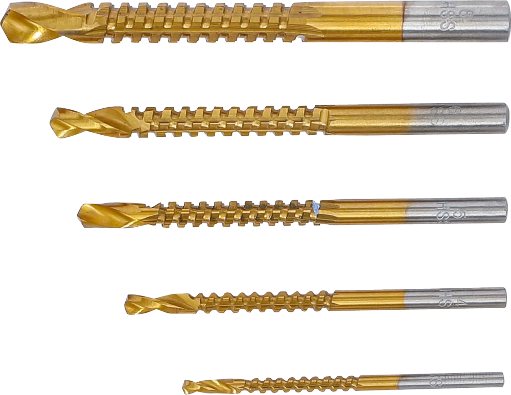 Conjunto de brocas de fresa de HSS | de nitrato de titânio | 3 - 8 mm | 5 peças