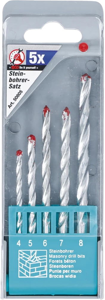 Conjunto de brocas para alvenaria | 4 - 8 mm | 5 peças