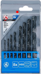 Conjunto de brocas helicoidais de HSS | 3 - 10 mm | 8 peças