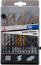 Conjunto de brocas combinadas | 2 - 8 mm | 12 peças