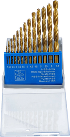 Conjunto de brocas helicoidais de HSS | de nitrato de titânio | 1,5 - 6,5 mm | 13 peças