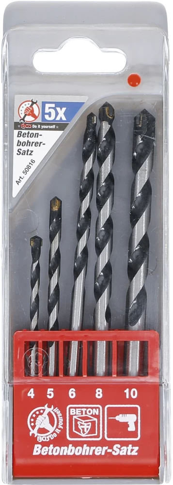 Conjunto de brocas para betão | 4 - 10 mm | 5 peças