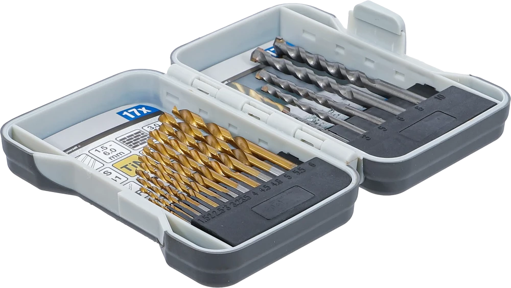 Conjunto de brocas combinadas | 1,5 - 10 mm | 17 peças