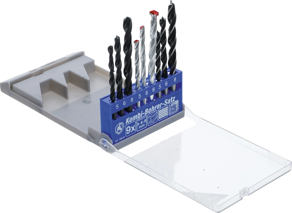 Conjunto de brocas combinadas | 5 - 8 mm | 9 peças