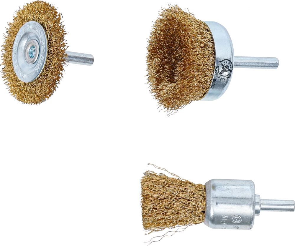 Conjunto de escovas de fio de aço | Ø 25 - 50 mm | 3 peças