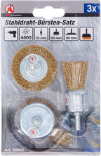 Conjunto de escovas de fio de aço | Ø 25 - 50 mm | 3 peças