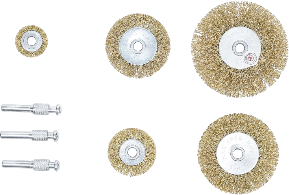 Conjunto de escovas de fio de aço | Ø 25 - 75 mm | 8 peças