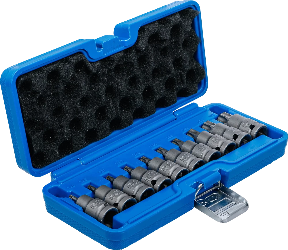 Conjunto de Encaixes de Impacto Torx | 1/2" | T20 - T70 | 10 peças