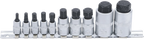 Conjunto de Encaixes para Pontas Extra Curtos | Sextavado Interno | 4-19 mm | 10 peças