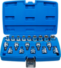 Conjunto de Encaixes Torx e Perfil E | 1/2" | T20-T70 + E10-E24 | 19 peças