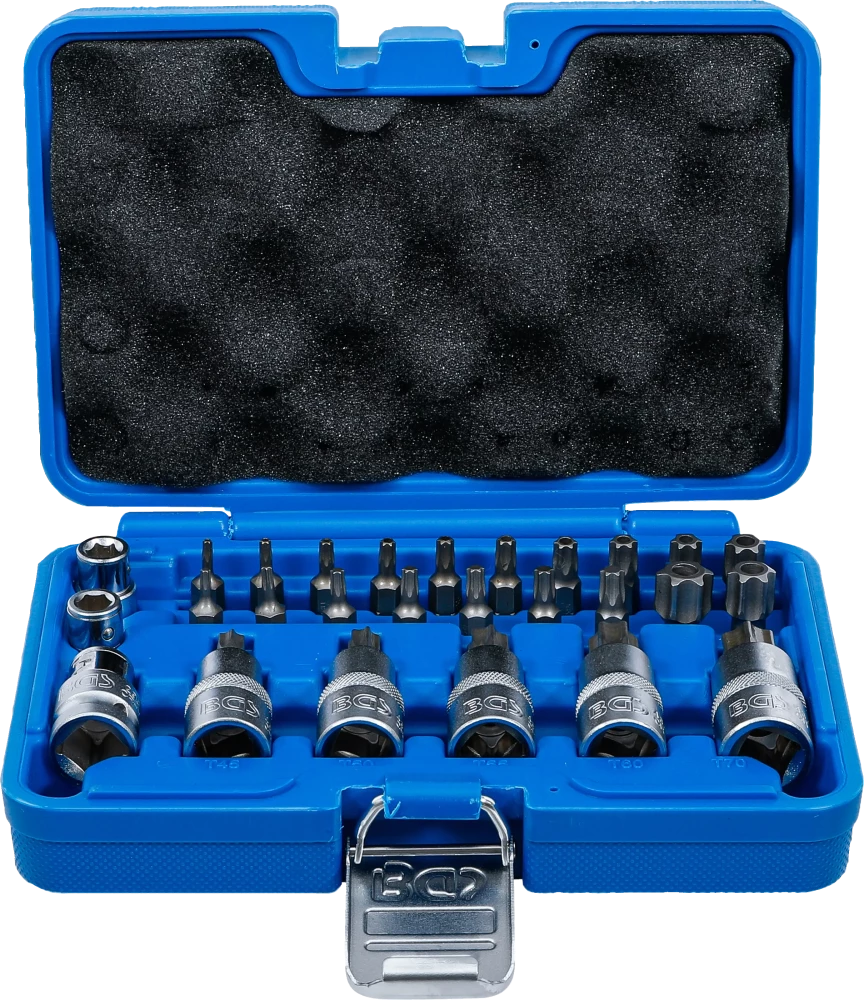 Conjunto de Encaixes e Pontas Torx | 1/2" | T10 - T70 | 27 peças