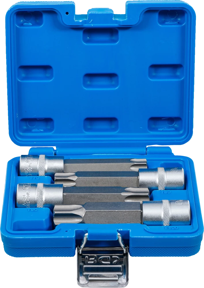 Conjunto de Encaixes Torx com Furo | 1/2" | T70 - T100 | 4 peças