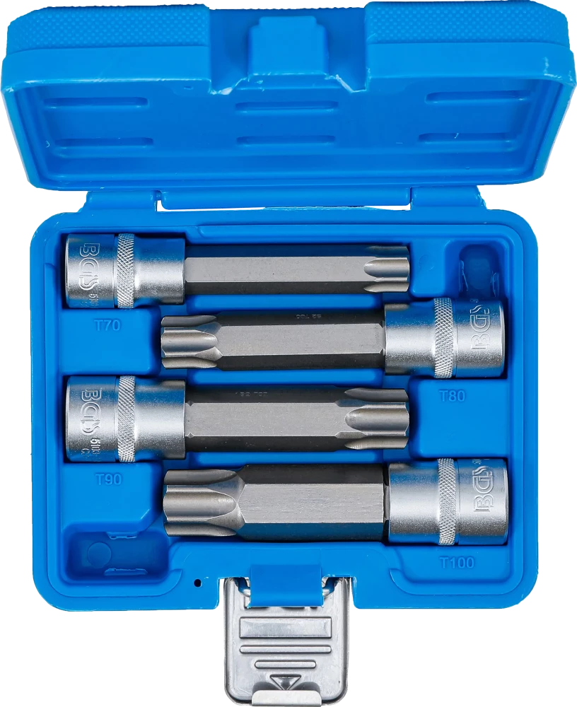 Conjunto de Encaixes Torx com Furo | 1/2" | T70 - T100 | 4 peças