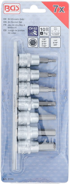 Conjunto de Encaixes para Pontas | Sextavado Interno em Polegadas | 3/8" | 7 peças