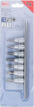 Conjunto de Encaixes para Pontas Torx | 3/8" | T15 - T50 | 7 peças