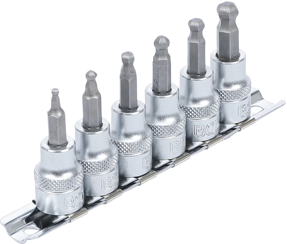 Conjunto de Encaixes para Pontas | Sextavado Interno Cabeça Esférica | 3/8" | 6 peças