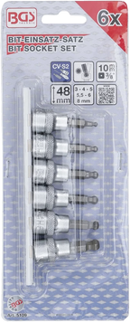 Conjunto de Encaixes para Pontas | Sextavado Interno Cabeça Esférica | 3/8" | 6 peças