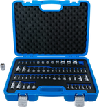 Conjunto de encaixes de chaves de caixa e de encaixes de pontas | Perfil E / Perfil T (para Torx) / Perfil T (para Torx) com perfuração / Perfil TP (para Torx Plus) | 60 peças