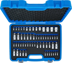 Conjunto de encaixes de chaves de caixa e de encaixes de pontas | Perfil E / Perfil T (para Torx) / Perfil T (para Torx) com perfuração / Perfil TP (para Torx Plus) | 60 peças