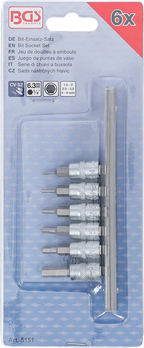 Conjunto de Encaixes para Pontas | Sextavado Interno | 1/4" | 6 peças