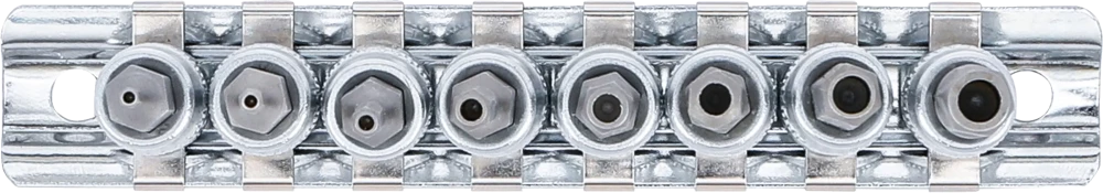 Conjunto de Encaixes para Pontas | Sextavado Interno com Furo | 1/4" | 8 peças