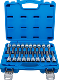 Conjunto de Encaixes para Pontas | Sextavado, Torx, XZN Cabeça Esférica | 1/2" | 20 peças