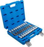 Conjunto de Encaixes para Pontas | Sextavado, Torx, XZN Cabeça Esférica | 1/2" | 20 peças
