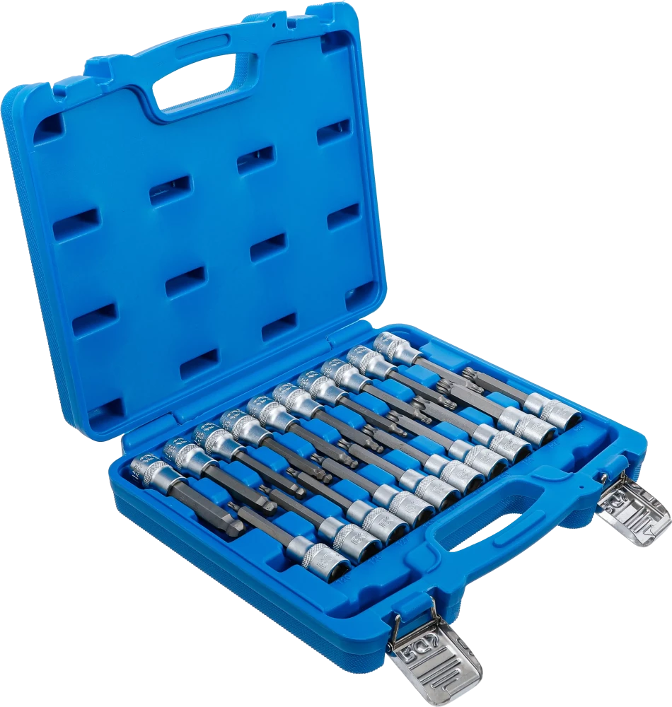 Conjunto de Encaixes para Pontas | Sextavado, Torx, XZN Cabeça Esférica | 1/2" | 20 peças