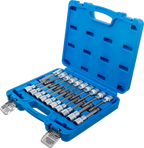 Conjunto de Encaixes para Pontas | Sextavado, Torx, XZN Cabeça Esférica | 1/2" | 20 peças