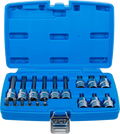 Conjunto de Encaixes para Pontas | Sextavado Interno | 1/4" + 1/2" | 18 peças