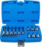 Conjunto de Encaixes para Pontas | Sextavado Interno | 1/4" + 1/2" | 18 peças