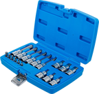 Conjunto de Encaixes para Pontas | Sextavado Interno | 1/4" + 1/2" | 18 peças