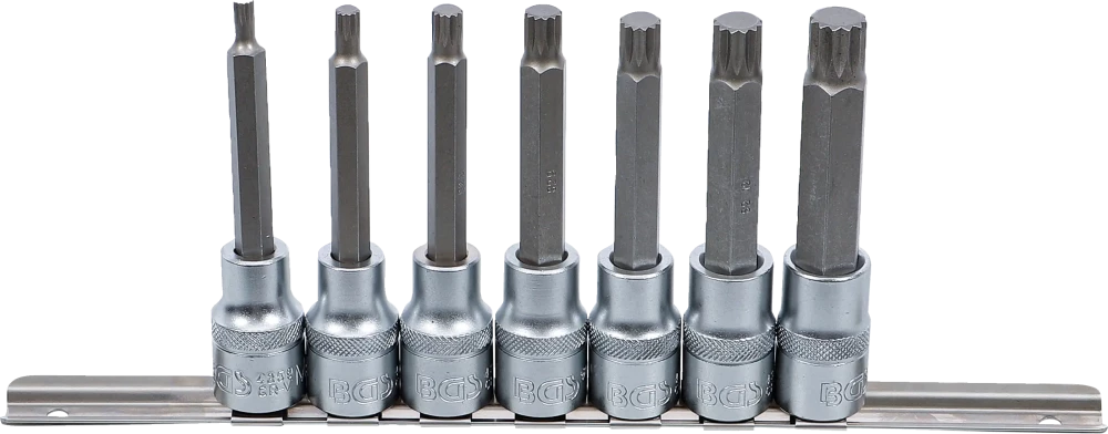 Conjunto de Encaixes para Pontas XZN | 1/2" | 100 mm | M5 - M14 | 7 peças