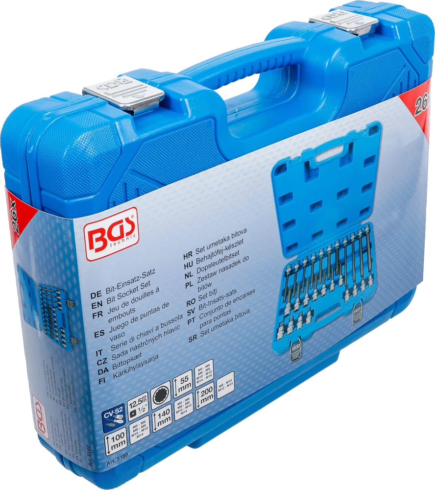 Conjunto de Encaixes para Pontas XZN | 1/2" | M5 - M16 | 26 peças