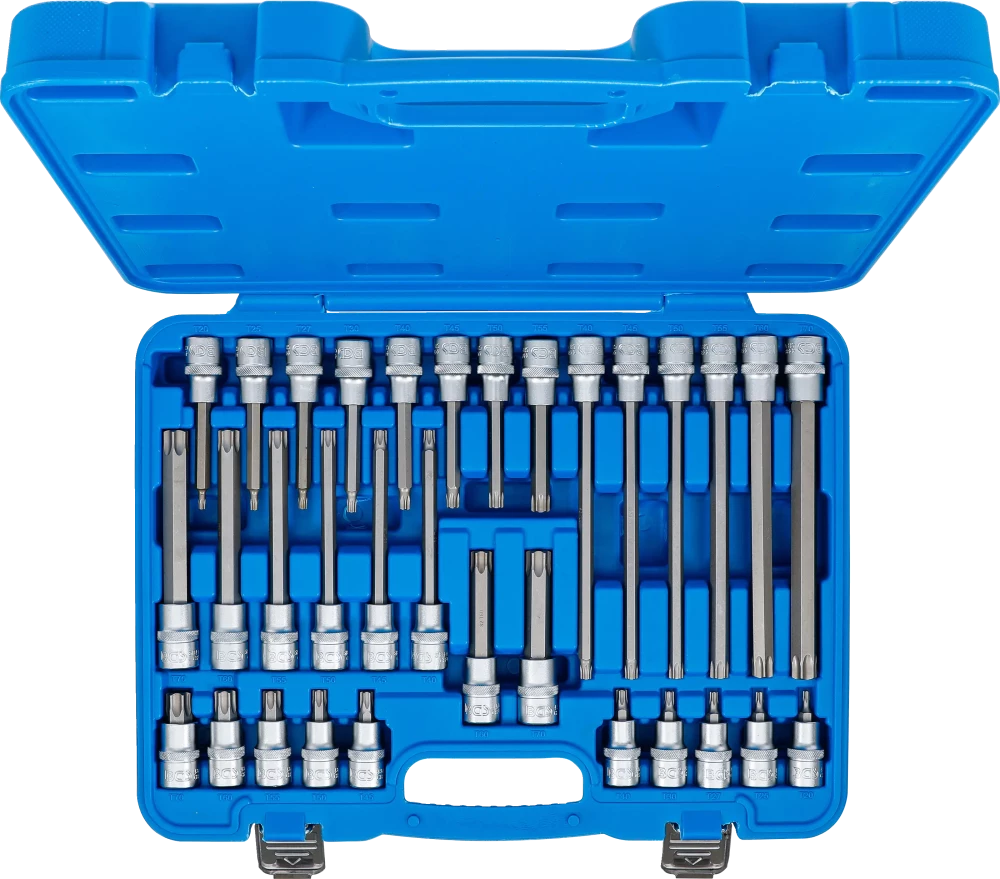 Conjunto de Encaixes Torx Multi-Comprimento | 1/2" | T20-T70 | 32 peças