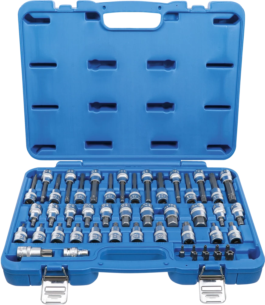 Conjunto de Encaixes para Pontas | Torx, Sextavado, XZN | 1/2" + 5/16" | 49 peças
