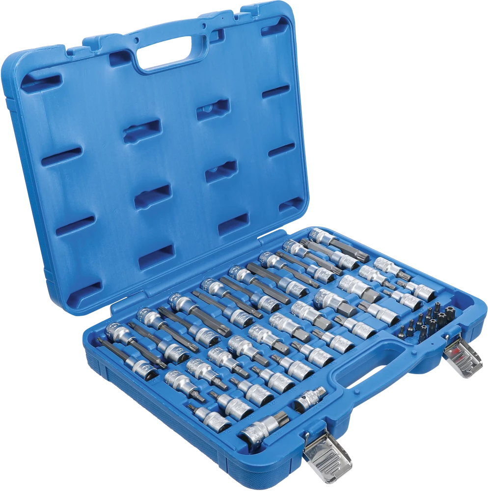 Conjunto de Encaixes para Pontas | Torx, Sextavado, XZN | 1/2" + 5/16" | 49 peças