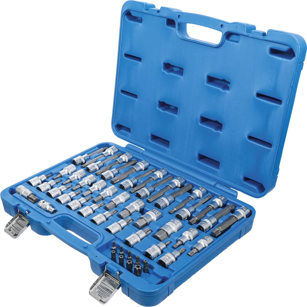 Conjunto de Encaixes para Pontas | Torx, Sextavado, XZN | 1/2" + 5/16" | 49 peças