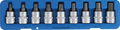 Conjunto de Encaixes Torx e Sextavado Interno | 3/4" | T60-T100 + 14-22mm | 9 peças