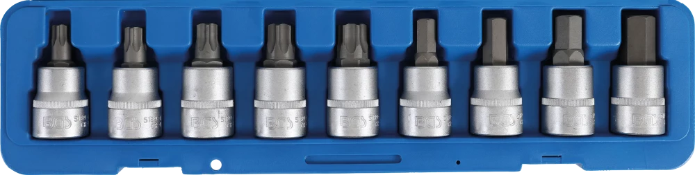 Conjunto de Encaixes Torx e Sextavado Interno | 3/4" | T60-T100 + 14-22mm | 9 peças